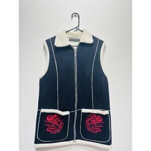 Dorothy Grant Vest Pacific Northwest Sherpa. Native American Small Oversized